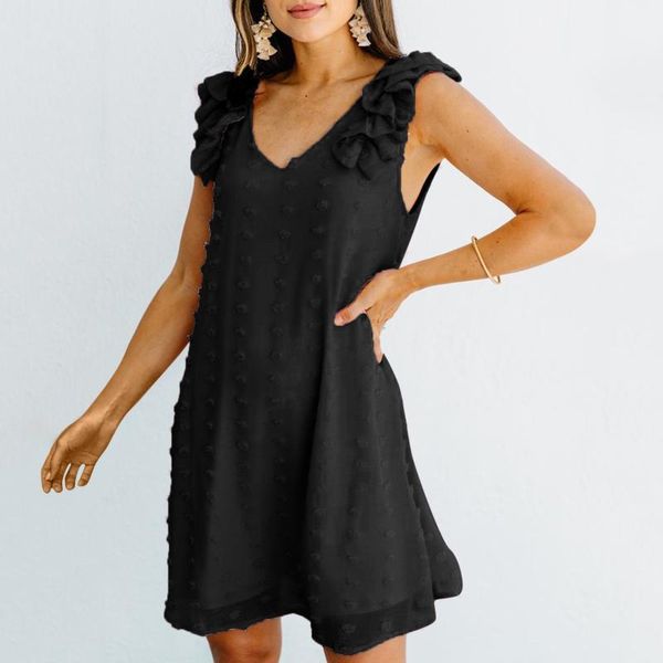 casual dresses women ruffle dress solid color small fuzzy ball summer loose sleeveless for vestidos mujer robe femme, Black;gray
casual dresses women ruffle dress solid color small fuzzy ball summer loose sleeveless for vestidos mujer robe femme, Black;gray