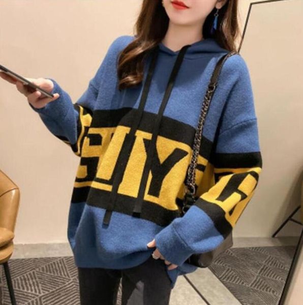 women's sweaters letters sport knit hoodie pullover fall/winter 2021 relaxed casual fashion sweater, White;black
women's sweaters letters sport knit hoodie pullover fall/winter 2021 relaxed casual fashion sweater, White;black