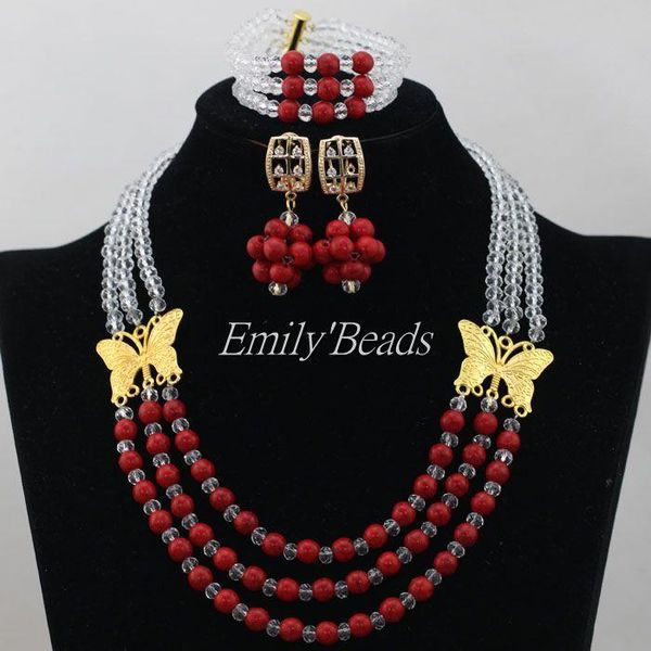 earrings & necklace 2021 latest nigerian african wedding beads jewelry set clear white crystal mix red truquoise aij391, Silver
earrings & necklace 2021 latest nigerian african wedding beads jewelry set clear white crystal mix red truquoise aij391, Silver