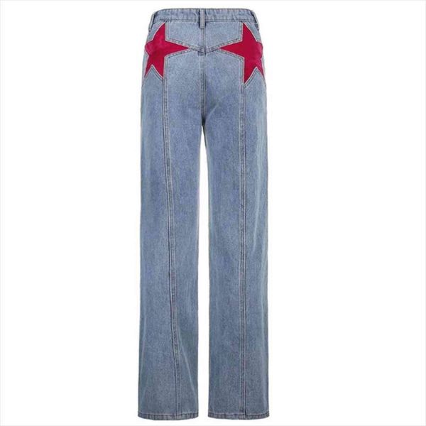 vintage star patches flare mid womens jeans waist striped slim fit denim pants, Blue
vintage star patches flare mid womens jeans waist striped slim fit denim pants, Blue