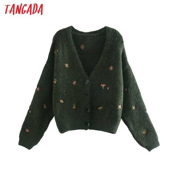 tangada autumn winter women animal embroidery amy green knitted cardigan sweater jumper button-up female outerwear 3h33 210609, White
tangada autumn winter women animal embroidery amy green knitted cardigan sweater jumper button-up female outerwear 3h33 210609, White