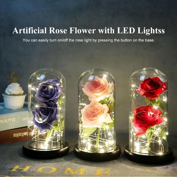 decorative flowers & wreaths artificial rose in glass dome with led lights forever gift for women mother's day valentine wedding
decorative flowers & wreaths artificial rose in glass dome with led lights forever gift for women mother's day valentine wedding