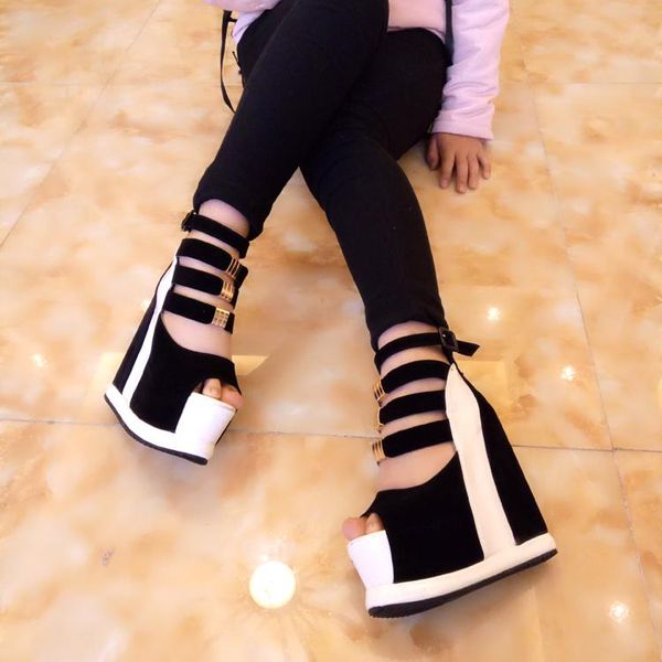 dress shoes women wedge sandals increased fish mouth strap zipper spring and autumn ladies roman luxury design brand for, Black
dress shoes women wedge sandals increased fish mouth strap zipper spring and autumn ladies roman luxury design brand for, Black