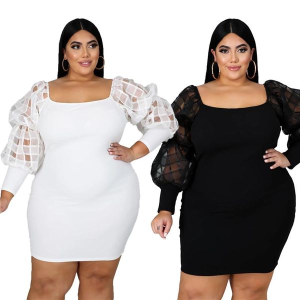 casual dresses autumn plus size xl-6xl women lantern long sleeve mesh patchwork bodycon midi mini dress vestidos, Black;gray
casual dresses autumn plus size xl-6xl women lantern long sleeve mesh patchwork bodycon midi mini dress vestidos, Black;gray