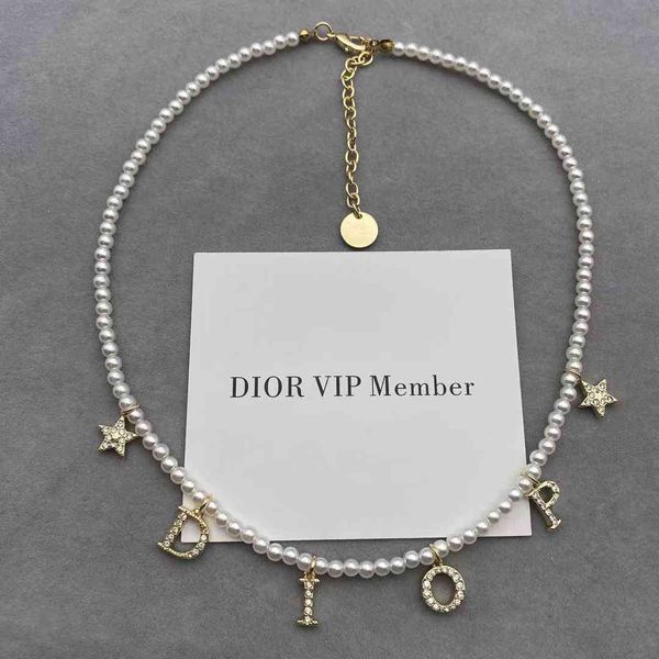 dio/christian letter pearl necklace do collar necklace temperament star same style, Red;brown
dio/christian letter pearl necklace do collar necklace temperament star same style, Red;brown