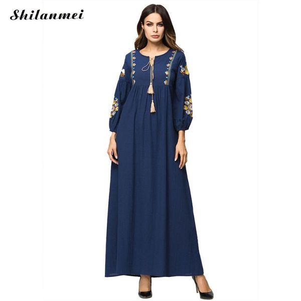 casual dresses women blue embroidery plus size lace up bohemian dress autumn long sleeve boho floral party robe vestidos, Black;gray
casual dresses women blue embroidery plus size lace up bohemian dress autumn long sleeve boho floral party robe vestidos, Black;gray