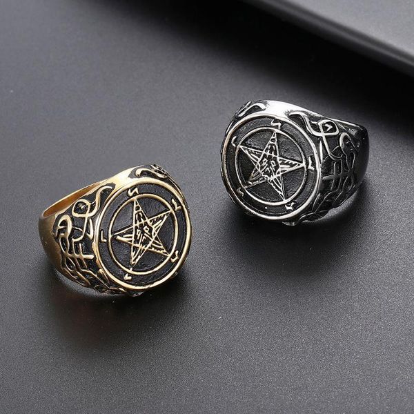 cluster rings valily mens stainless steel ring baphomet goat pentagram satanic leviathan cross gothic witch jewelry for man, Golden;silver
cluster rings valily mens stainless steel ring baphomet goat pentagram satanic leviathan cross gothic witch jewelry for man, Golden;silver
