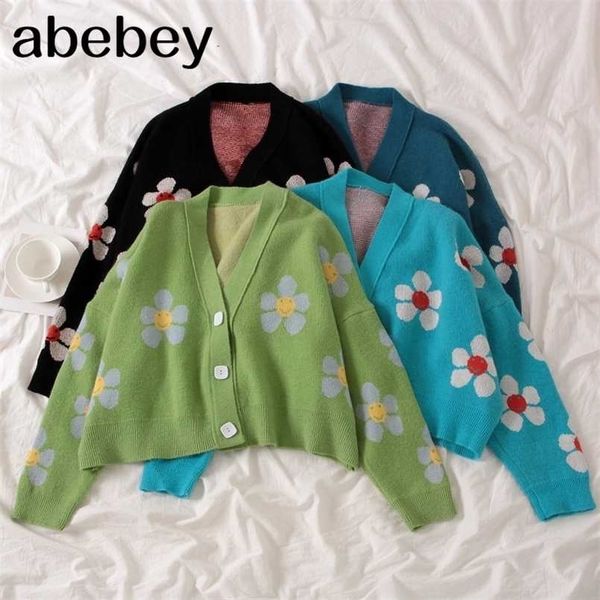 preppy style flower knit cardigans sweater women v neck loose elegaht thicked pull femme print short casual coat 46565 211103, White;black
preppy style flower knit cardigans sweater women v neck loose elegaht thicked pull femme print short casual coat 46565 211103, White;black