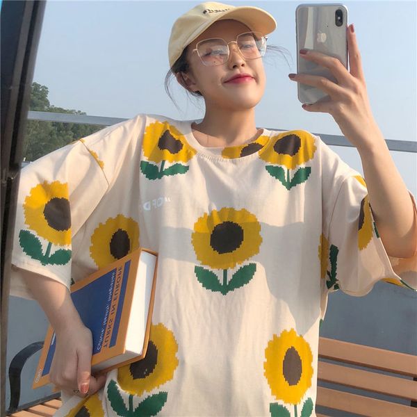 2021 new harajuku oversize floral printing short sleeve women's fashion flower loose school t-shirt style street clothes 7pln, White
2021 new harajuku oversize floral printing short sleeve women's fashion flower loose school t-shirt style street clothes 7pln, White