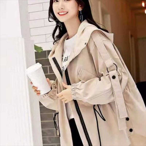 women's trench coats fashion windbreaker women 2021 spring autumn mid-length loose tooling hooded long, Tan;black
women's trench coats fashion windbreaker women 2021 spring autumn mid-length loose tooling hooded long, Tan;black