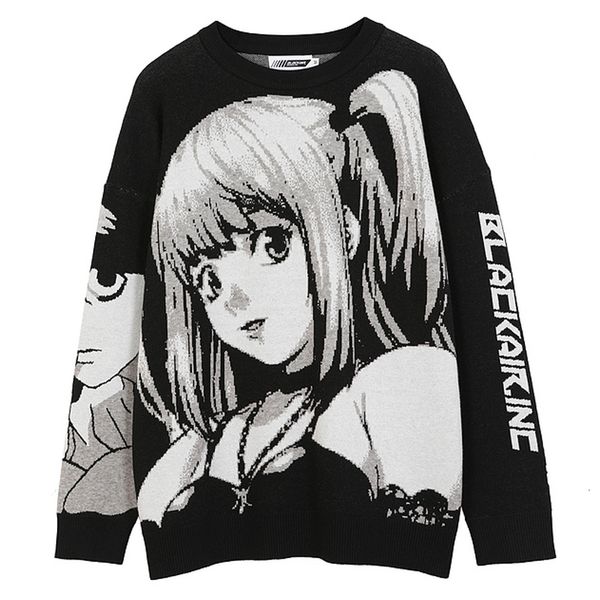 girl mens cartoon knitted loose sweaters streetwear 2021 winter hiphop casual vintage oversize couple pullovers sweater czjz, White;black
girl mens cartoon knitted loose sweaters streetwear 2021 winter hiphop casual vintage oversize couple pullovers sweater czjz, White;black