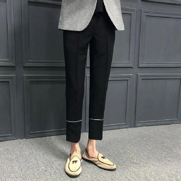 men's pants spring and autumn casual slim capris korean trend non iron fashion small foot trousers youth, Black
men's pants spring and autumn casual slim capris korean trend non iron fashion small foot trousers youth, Black