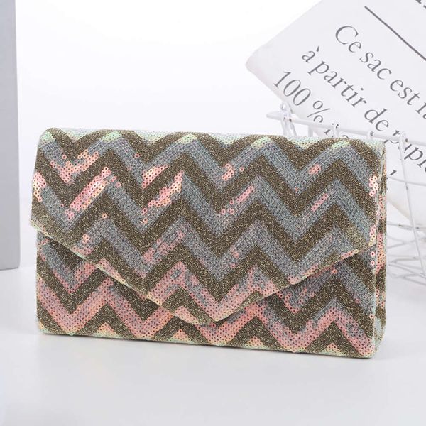 new dinner striped sequin messenger elegant women's evening bag 
new dinner striped sequin messenger elegant women's evening bag
