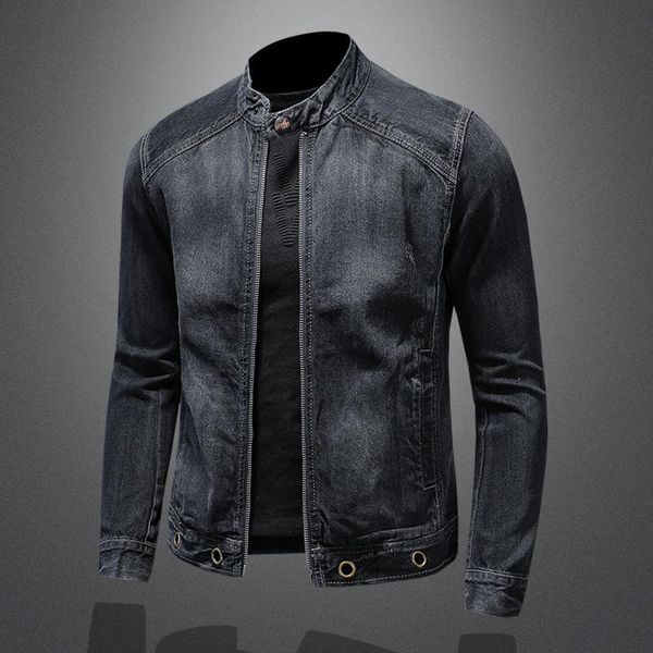 men's jackets collar stand motorcycle biker jeans patchwork denim man slim fit streetwear vintage jacket spring coat, Black;brown
men's jackets collar stand motorcycle biker jeans patchwork denim man slim fit streetwear vintage jacket spring coat, Black;brown