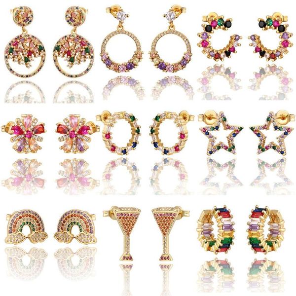 dangle & chandelier distant star rainbow zircon stud earrings jewelry for women gold cz love smile flower christmas gift, Silver
dangle & chandelier distant star rainbow zircon stud earrings jewelry for women gold cz love smile flower christmas gift, Silver