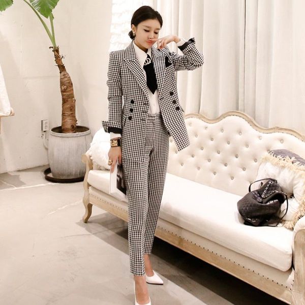 women's two piece pants 2 sets womens outfits 2021 autumn and winter professional temperament double-breasted slim for women, White
women's two piece pants 2 sets womens outfits 2021 autumn and winter professional temperament double-breasted slim for women, White