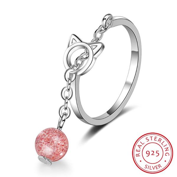cluster rings temperament two colors strawberry 925 sterling silver jewelry bell cute cat opening animal women sr381, Golden;silver
cluster rings temperament two colors strawberry 925 sterling silver jewelry bell cute cat opening animal women sr381, Golden;silver