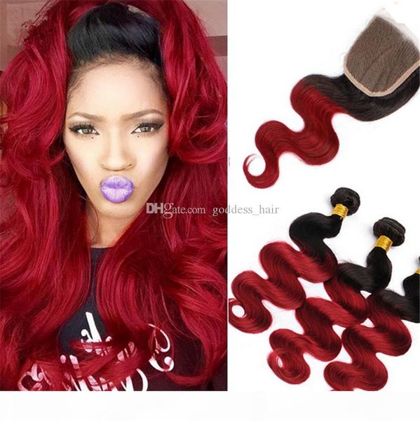 ombre #1b red hair weaves with lace closure dark root 9a brazilian body wave human hair bundles with lace closure 4x4 part, Black
ombre #1b red hair weaves with lace closure dark root 9a brazilian body wave human hair bundles with lace closure 4x4 part, Black