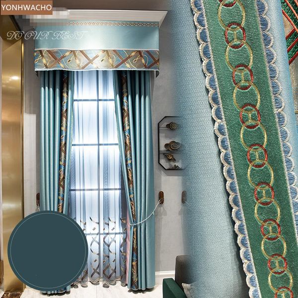custom curtain modern luxury high precision seamless stitching lace blue cloth blackout curtain valance tulle panel c503
custom curtain modern luxury high precision seamless stitching lace blue cloth blackout curtain valance tulle panel c503