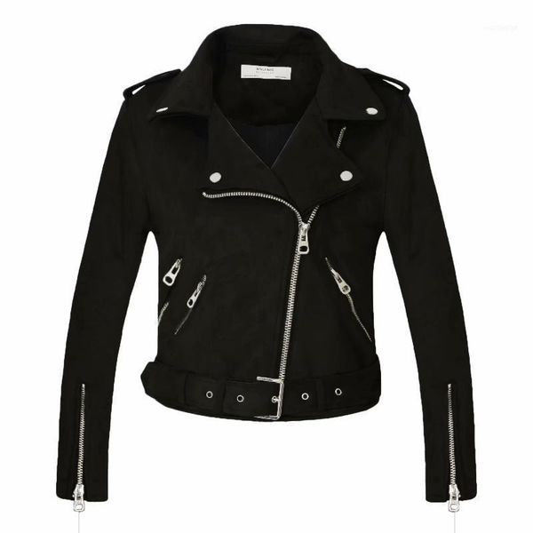women's leather & faux 2021 -selling motorcycle jacket women coat spring and autumn temperament lapel suede leather1, Black
women's leather & faux 2021 -selling motorcycle jacket women coat spring and autumn temperament lapel suede leather1, Black