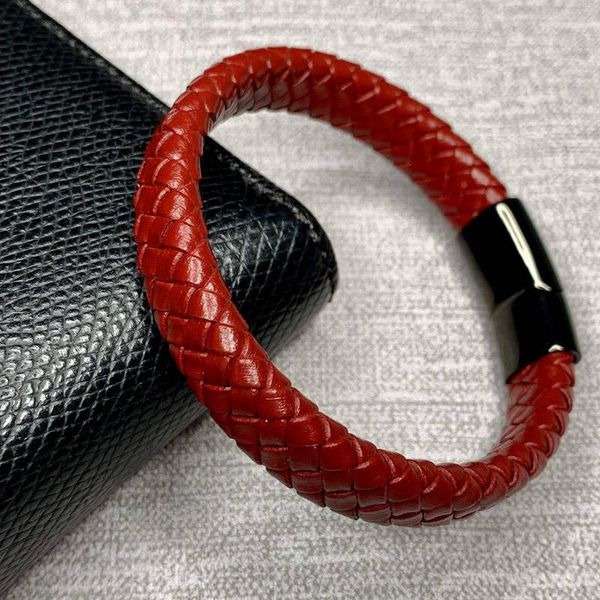 charm bracelets stainless steel bracelet braided leather black men's classic magnetic buckle jl0021, Golden;silver
charm bracelets stainless steel bracelet braided leather black men's classic magnetic buckle jl0021, Golden;silver
