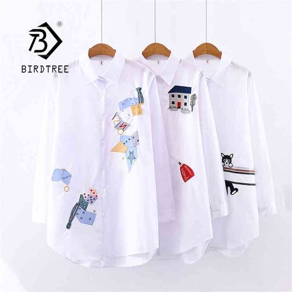 women embroidery long sleeve white shirt button up turn down collar cute cartoon blouse feminina blusas t9d62 210719
women embroidery long sleeve white shirt button up turn down collar cute cartoon blouse feminina blusas t9d62 210719