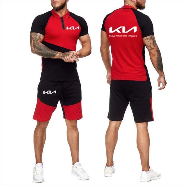 summer track suit casual men tracksuits t shirt kia car print business slim cotton polo shorts 2 pieces, Gray
summer track suit casual men tracksuits t shirt kia car print business slim cotton polo shorts 2 pieces, Gray