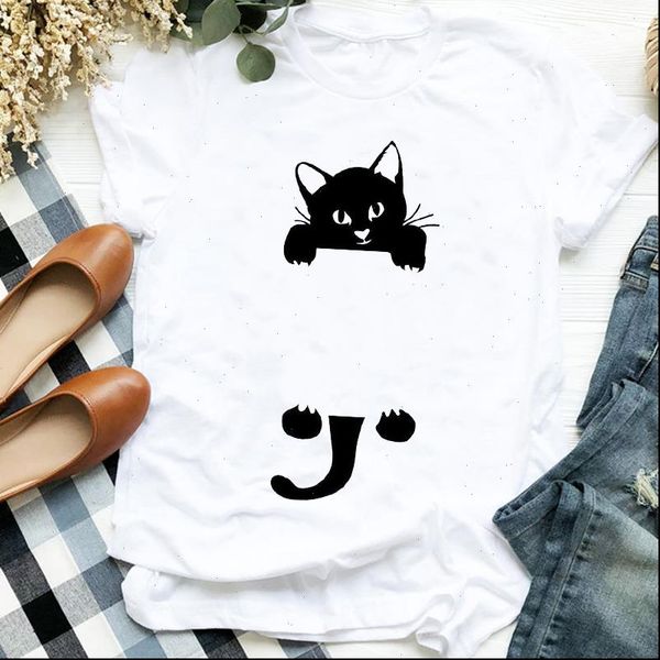 women lady cat funny printing 90s short sleeve cartoon animal print tshirt clothes graphic female t tee womens t shirt, White
women lady cat funny printing 90s short sleeve cartoon animal print tshirt clothes graphic female t tee womens t shirt, White