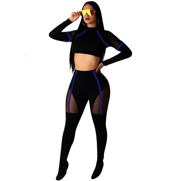 two piece dress 2021 autumn mesh patchwork high waist 2 set long sleeve crops with pants outfits ensemble femme rm*, White
two piece dress 2021 autumn mesh patchwork high waist 2 set long sleeve crops with pants outfits ensemble femme rm*, White