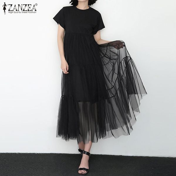 zanzea - women's short sved midi fashionable oversized mh summer drs, 2021, Black;gray
zanzea - women's short sved midi fashionable oversized mh summer drs, 2021, Black;gray