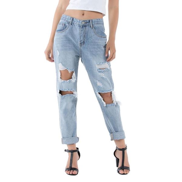 women's jeans 2021 women loose ripped solid color high waist straight-leg pencil denim pants with pockets streetwear, Blue
women's jeans 2021 women loose ripped solid color high waist straight-leg pencil denim pants with pockets streetwear, Blue