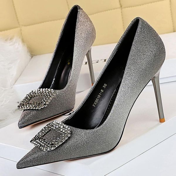 dress shoes gradient pumps women's summer on heels 9.5cm square button high heel party pointed toe ladies wedding, Black
dress shoes gradient pumps women's summer on heels 9.5cm square button high heel party pointed toe ladies wedding, Black