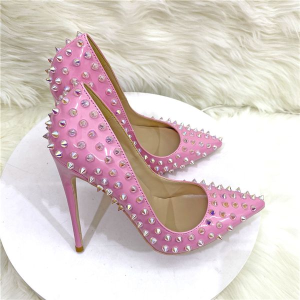 2021 new women's shoes pink ladies rivet high heels female stiletto 10cm pointed shallow mouth single wedding pumps, Black
2021 new women's shoes pink ladies rivet high heels female stiletto 10cm pointed shallow mouth single wedding pumps, Black