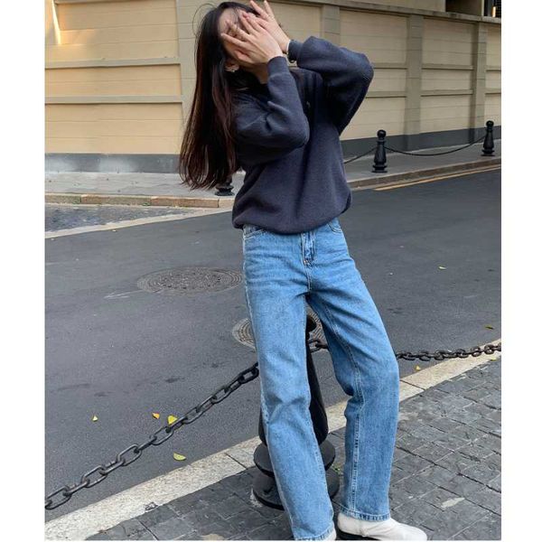 women's jeans spring autumn new fashion high waist wide-leg slimming design vintage print female casual simple straight pants, Blue
women's jeans spring autumn new fashion high waist wide-leg slimming design vintage print female casual simple straight pants, Blue