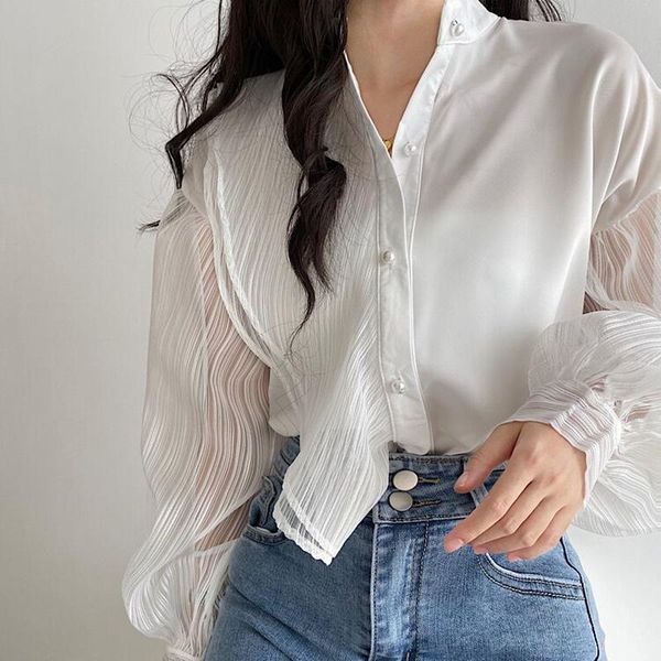 women's blouses & shirts qoerlin see through mesh sleeve stand collar fashion woman white blouse button up boho long ladies
women's blouses & shirts qoerlin see through mesh sleeve stand collar fashion woman white blouse button up boho long ladies