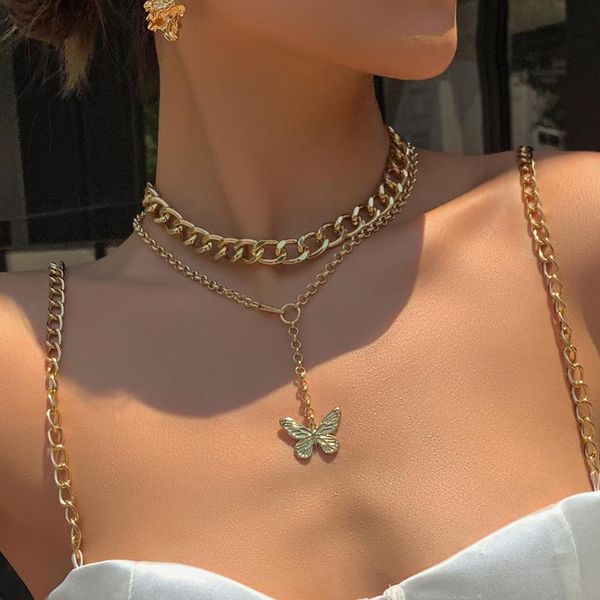 pendant necklaces punk hip-hop multilayer gold thick chain butterfly choker necklace sets for women vintage carved coin jewelry, Silver
pendant necklaces punk hip-hop multilayer gold thick chain butterfly choker necklace sets for women vintage carved coin jewelry, Silver