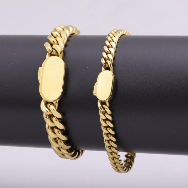 charm bracelets 2 types bottom 10mm cuban chain link gold color bracelet stainless steel hip hop fashion jewelry for young men women, Golden;silver
charm bracelets 2 types bottom 10mm cuban chain link gold color bracelet stainless steel hip hop fashion jewelry for young men women, Golden;silver
