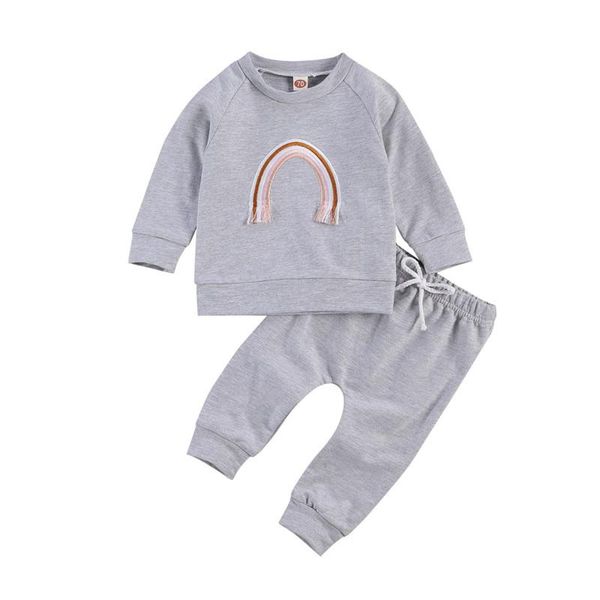 clothing sets 0-24m toddler kids baby boys girl casual outfits spring autumn rainbow pullover sweatshirts +pants infant, White
clothing sets 0-24m toddler kids baby boys girl casual outfits spring autumn rainbow pullover sweatshirts +pants infant, White