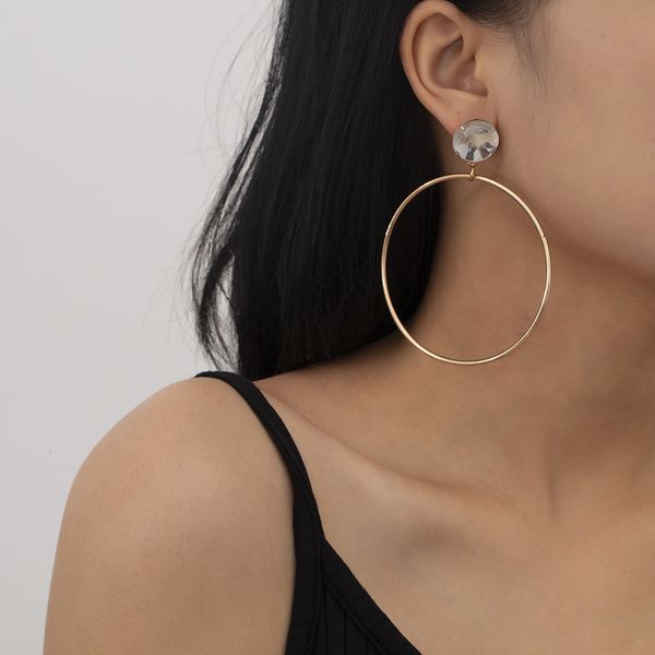 fashion jewelry personality exaggeration copper simple glass diamond earrings female, Silver
fashion jewelry personality exaggeration copper simple glass diamond earrings female, Silver
