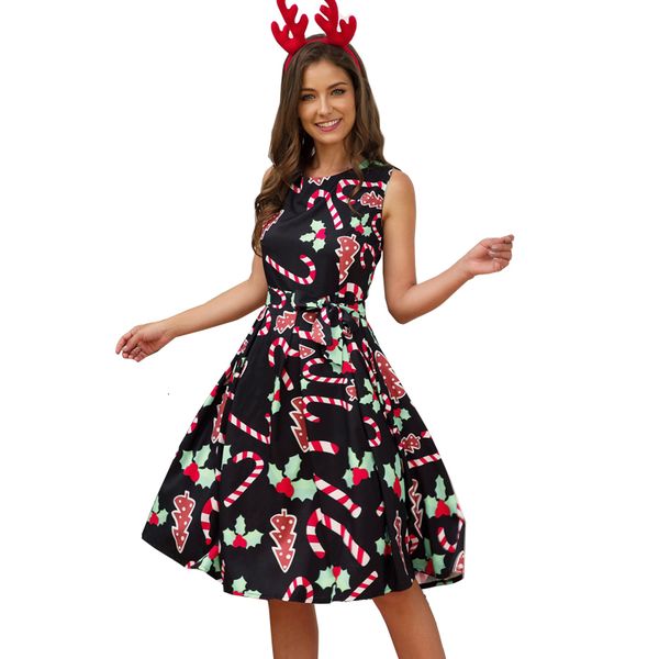 2021 new party women christmas crutches print o neck sleeveless sashes vintage dress elegant swaing midi dresses vestidos dlm2, Black;gray
2021 new party women christmas crutches print o neck sleeveless sashes vintage dress elegant swaing midi dresses vestidos dlm2, Black;gray