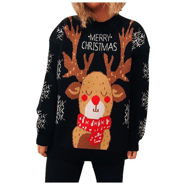 women's sweaters winter fashion ladies o-neck christmas cartoon elk print wool knit long-sleeved sweater daily women soft warm, White;black
women's sweaters winter fashion ladies o-neck christmas cartoon elk print wool knit long-sleeved sweater daily women soft warm, White;black