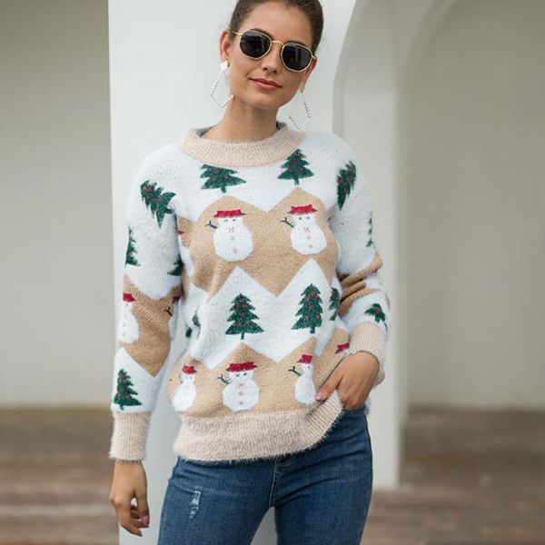 cashmere sweater women christmas long sleeve o-neck tree knitting jersey cuello alto mujer women's sweaters, White;black
cashmere sweater women christmas long sleeve o-neck tree knitting jersey cuello alto mujer women's sweaters, White;black