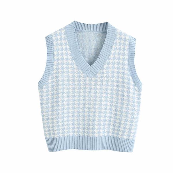 women's tanks & camis casual college style houndstooth knit vest girl loose age reduction sweater, White
women's tanks & camis casual college style houndstooth knit vest girl loose age reduction sweater, White