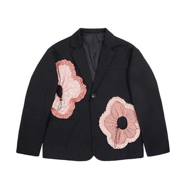 women's suits & blazers black flower embroidery women street fashion single breasted suit 2021 spring autumn vintage indie aesthetics b, White;black
women's suits & blazers black flower embroidery women street fashion single breasted suit 2021 spring autumn vintage indie aesthetics b, White;black