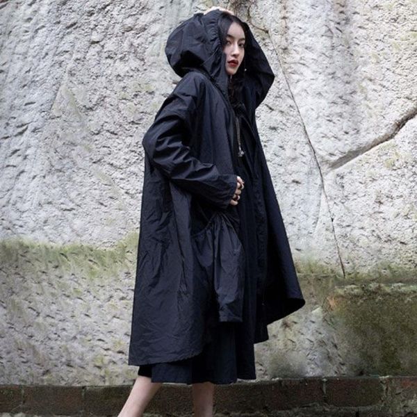 women's trench coats women hoodes fashion loose oversize medium length thin plus size pleated outwear ladies coat black spring, Tan;black
women's trench coats women hoodes fashion loose oversize medium length thin plus size pleated outwear ladies coat black spring, Tan;black
