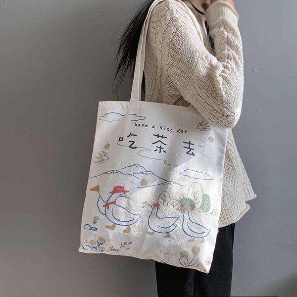 evening bags duck printing women student canvas shoulder shopper bag large cotton cloth ladies handbag eco reusable shopping
evening bags duck printing women student canvas shoulder shopper bag large cotton cloth ladies handbag eco reusable shopping
