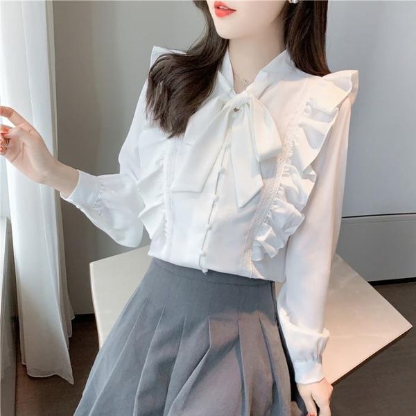 women's blouses & shirts early autumn 2021 bow chiffon shirt design feeling super fairy lotus leaf edge long sleeve loose white woman
women's blouses & shirts early autumn 2021 bow chiffon shirt design feeling super fairy lotus leaf edge long sleeve loose white woman