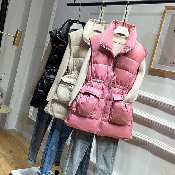 women's vests winter vest chalecos mujer jacket women long korean stand-up collar cotton waistcoat gilet female, Black;white
women's vests winter vest chalecos mujer jacket women long korean stand-up collar cotton waistcoat gilet female, Black;white