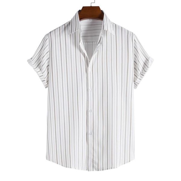 men's casual shirts 2021 summer striped series fashion short-sleeved shirt european and american code xs-xl, White;black
men's casual shirts 2021 summer striped series fashion short-sleeved shirt european and american code xs-xl, White;black