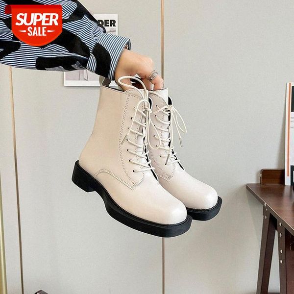 chelsea boots autumn thick heels soles fashion thin english lace up short martin women #q70z, Black